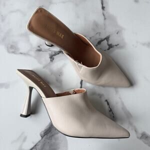 Alias Mae Zola Mules White Leather Pointed Toe Size 38